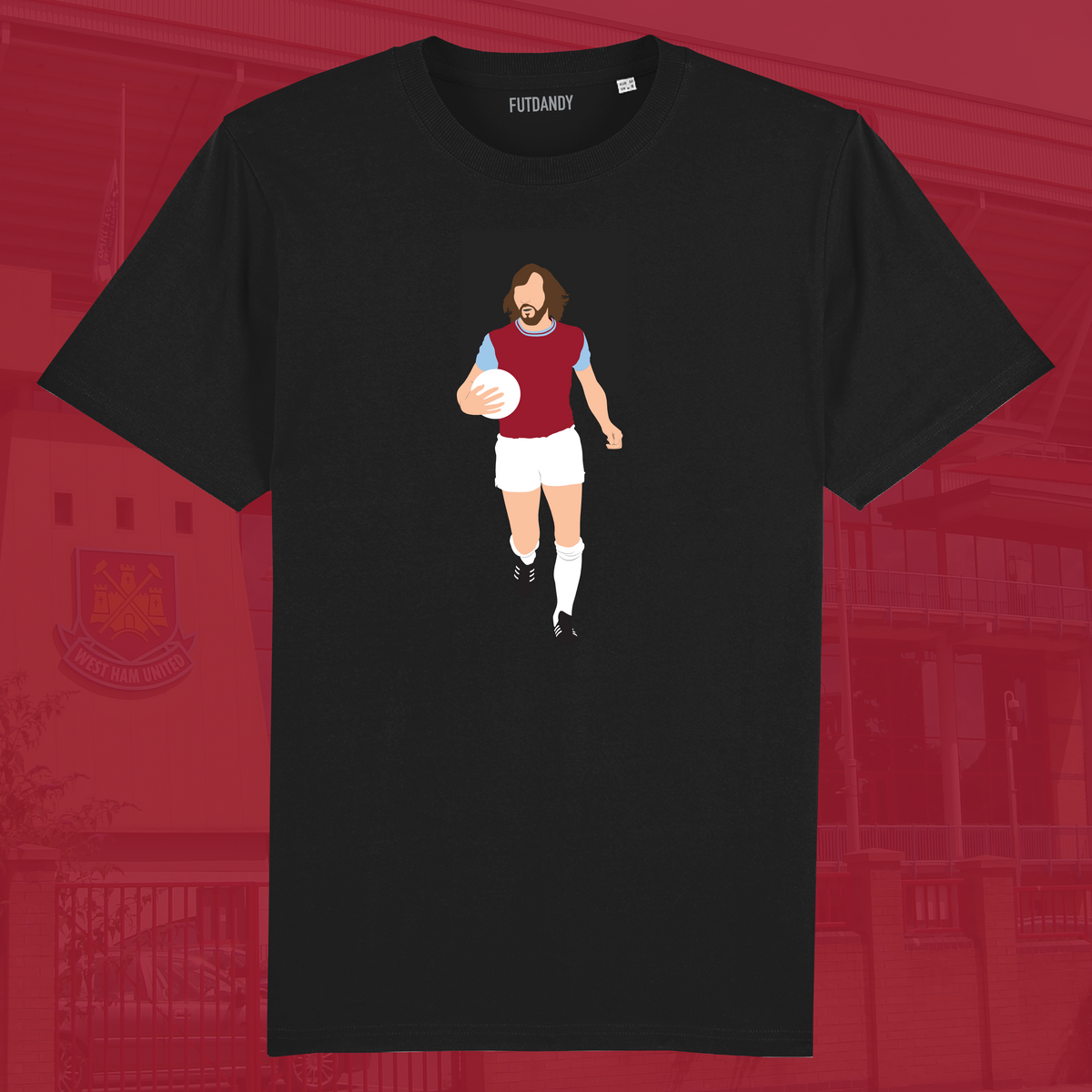 T-Shirt Billy Bonds West Ham Inspiriert - Fußball Legende Fan
